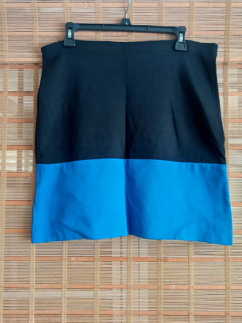 Ann Taylor Black and Blue Colorblock Mini Skirt